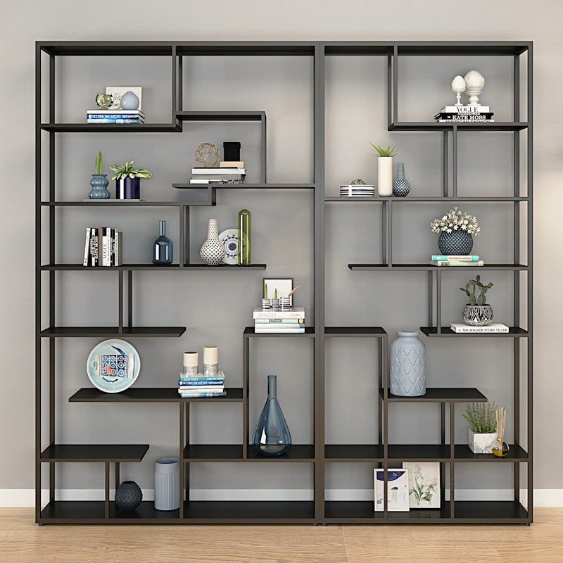 Metal Black Shelf Bookcase Contemporary Bookshelf for Home Office