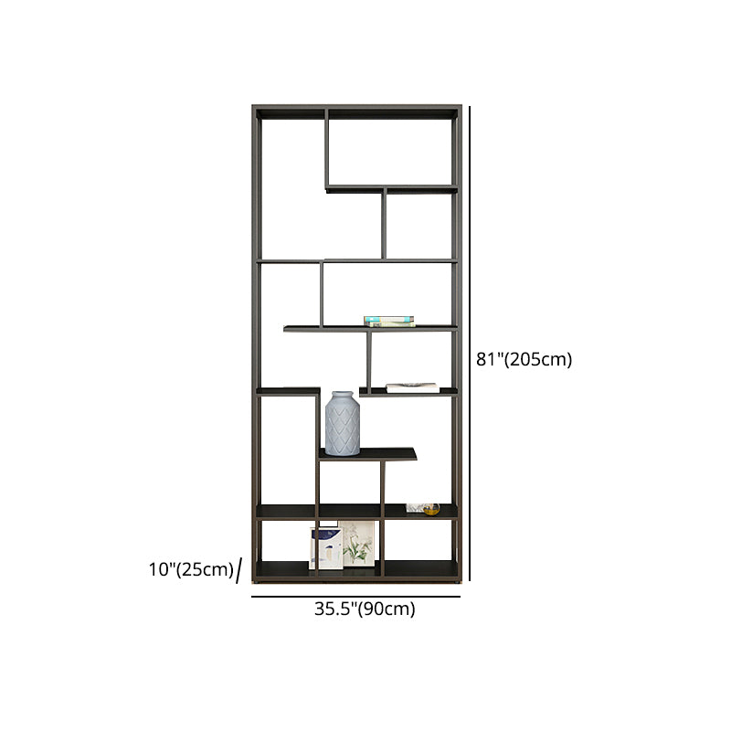 Metal Black Shelf Bookcase Contemporary Bookshelf for Home Office