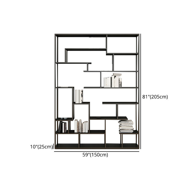 Metal Black Shelf Bookcase Contemporary Bookshelf for Home Office