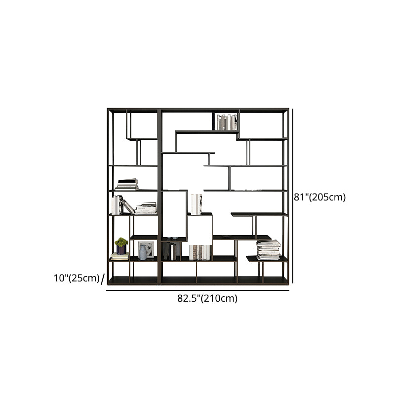 Metal Black Shelf Bookcase Contemporary Bookshelf for Home Office