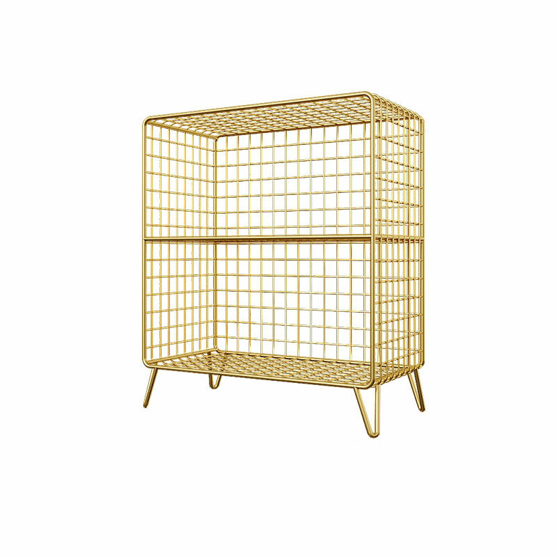 Contemporary Iron Standard Bookshelf Vertical Closed Back Bookcase for Home