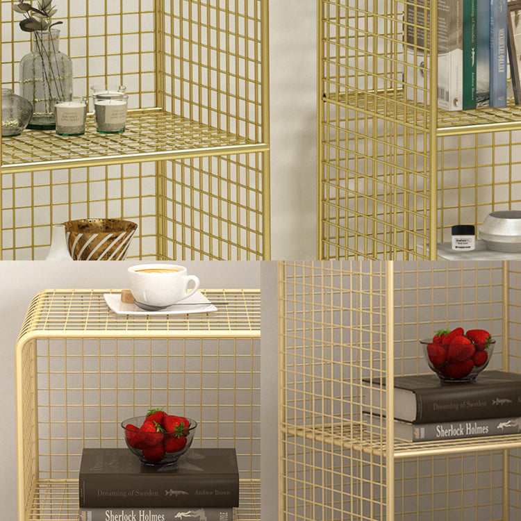 Contemporary Iron Standard Bookshelf Vertical Closed Back Bookcase for Home