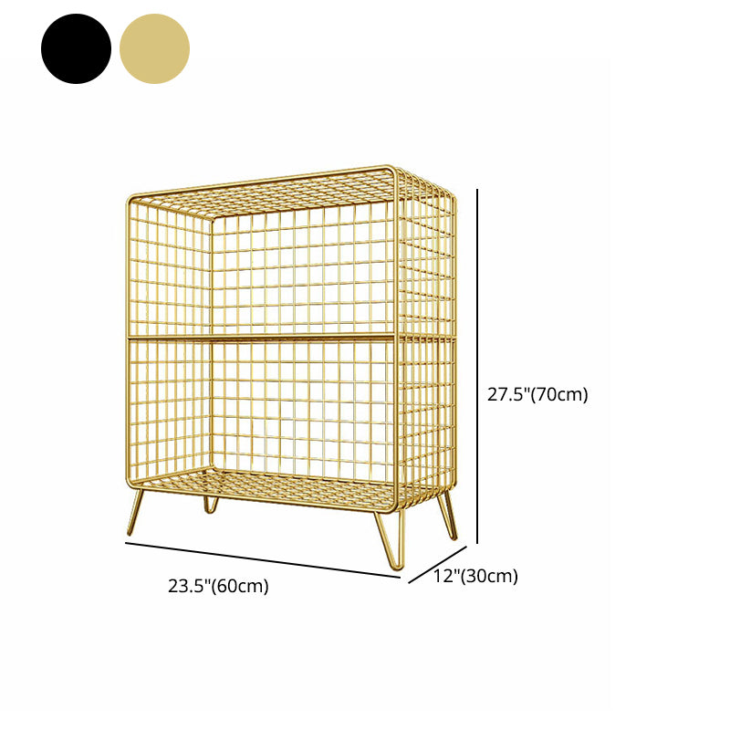 Contemporary Iron Standard Bookshelf Vertical Closed Back Bookcase for Home