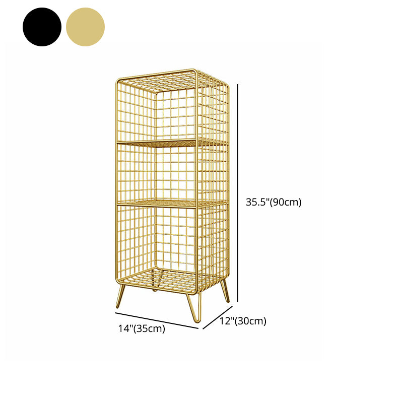 Contemporary Iron Standard Bookshelf Vertical Closed Back Bookcase for Home