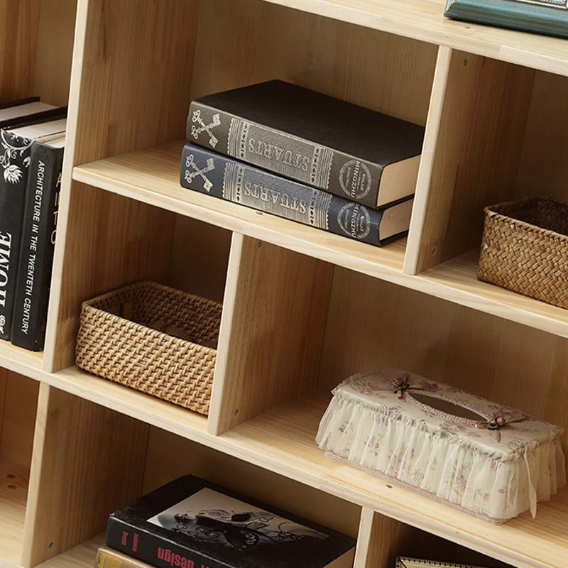 Modern Style Standard Bookcase Wooden Closed Back Bookshelf for Home Office