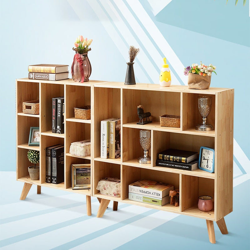Modern Style Standard Bookcase Wooden Closed Back Bookshelf for Home Office
