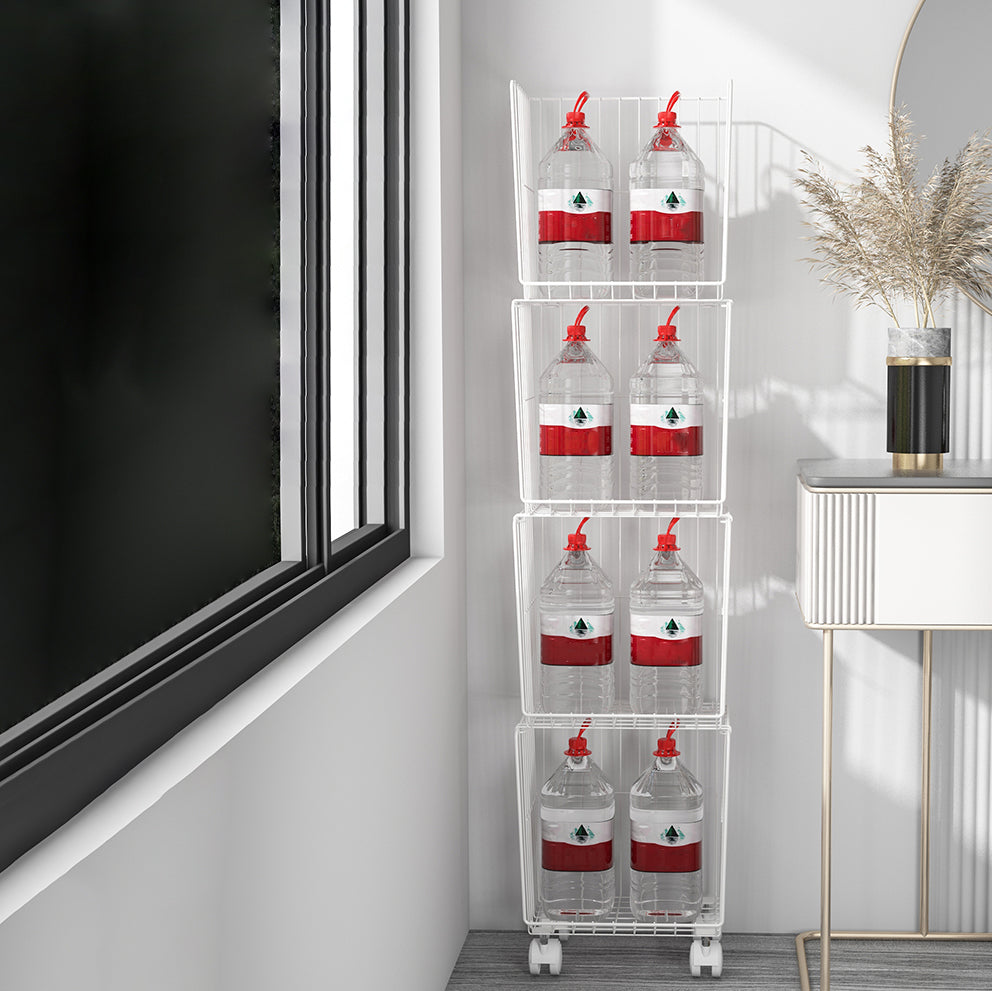 Industrial Iron Closed Back Bookshelf Black and White Bookcase for Home