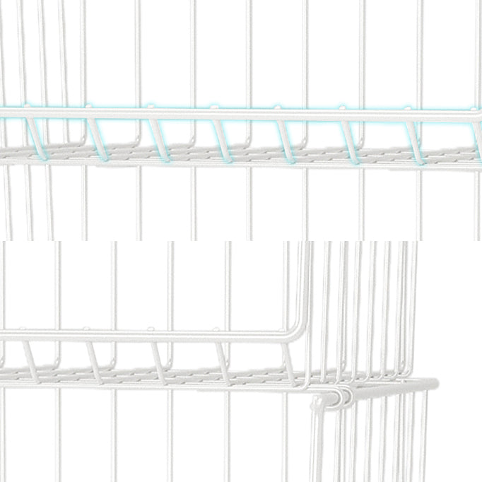 Industrial Iron Closed Back Bookshelf Black and White Bookcase for Home