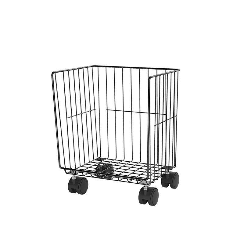 Industrial Iron Closed Back Bookshelf Black and White Bookcase for Home