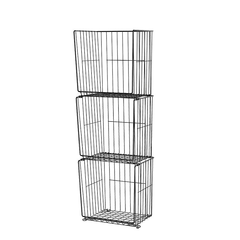 Industrial Iron Closed Back Bookshelf Black and White Bookcase for Home