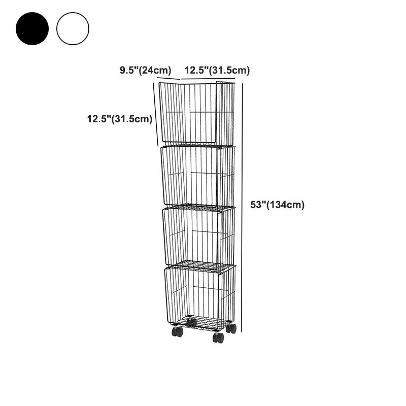 Industrial Iron Closed Back Bookshelf Black and White Bookcase for Home