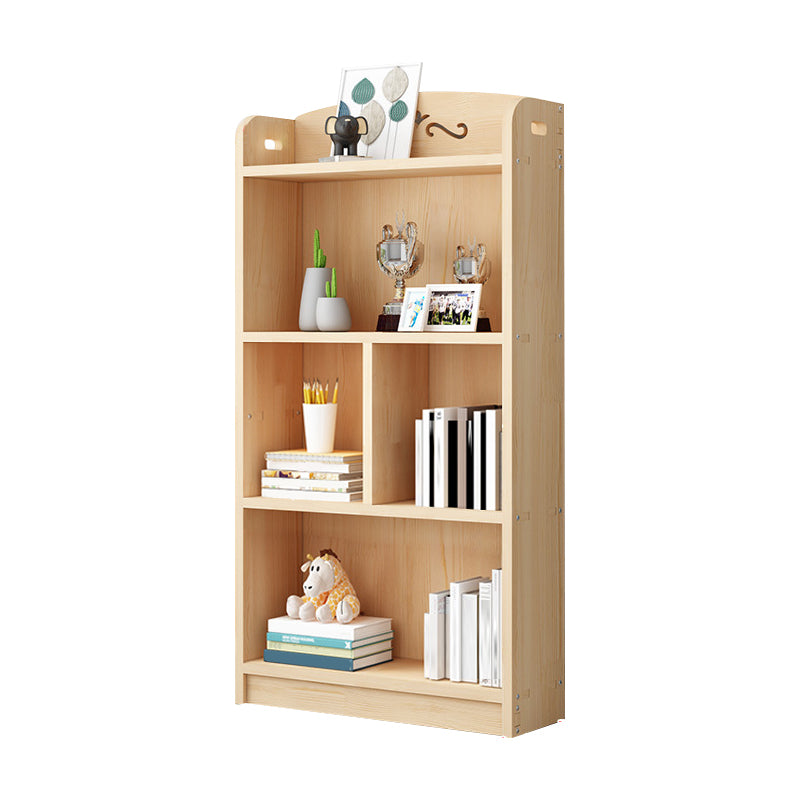Scandinavian Natural Standard Bookshelf Pine Wood Vertical Bookcase