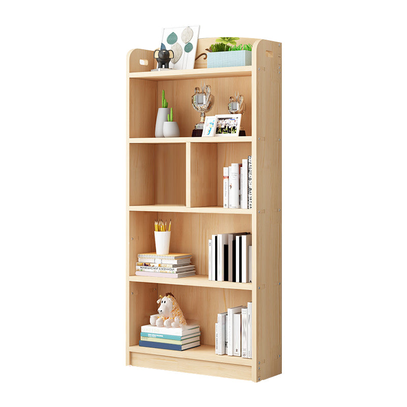 Scandinavian Natural Standard Bookshelf Pine Wood Vertical Bookcase