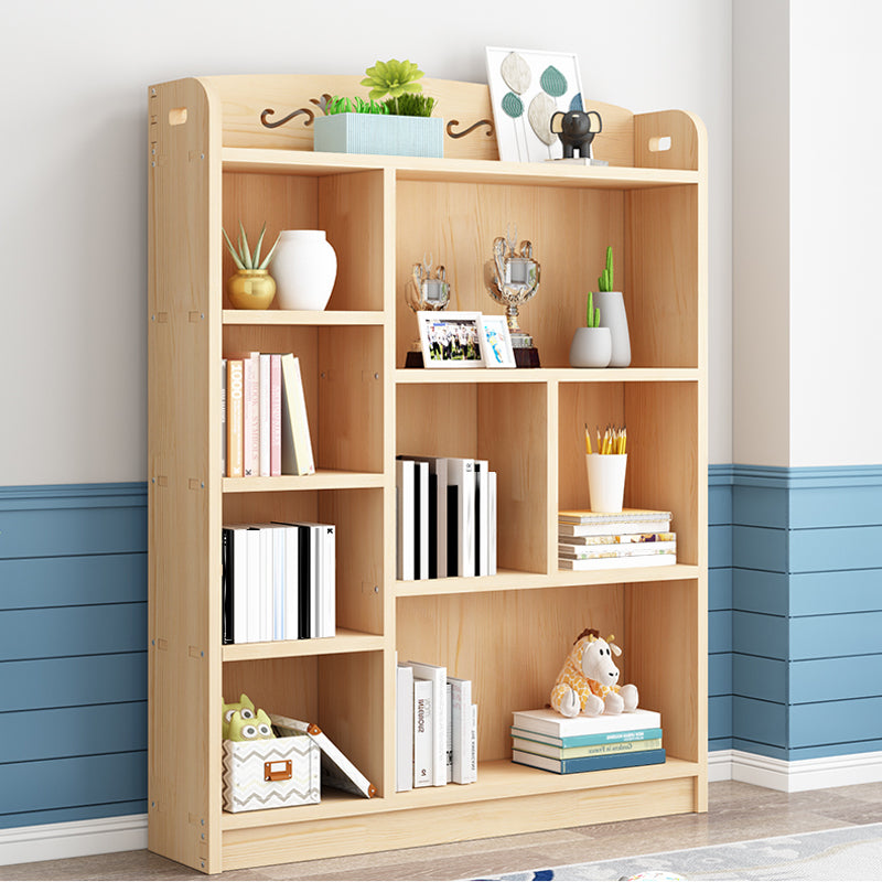 Scandinavian Natural Standard Bookshelf Pine Wood Vertical Bookcase