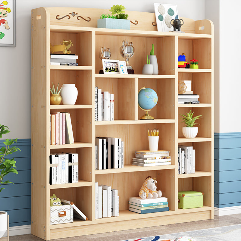 Scandinavian Natural Standard Bookshelf Pine Wood Vertical Bookcase