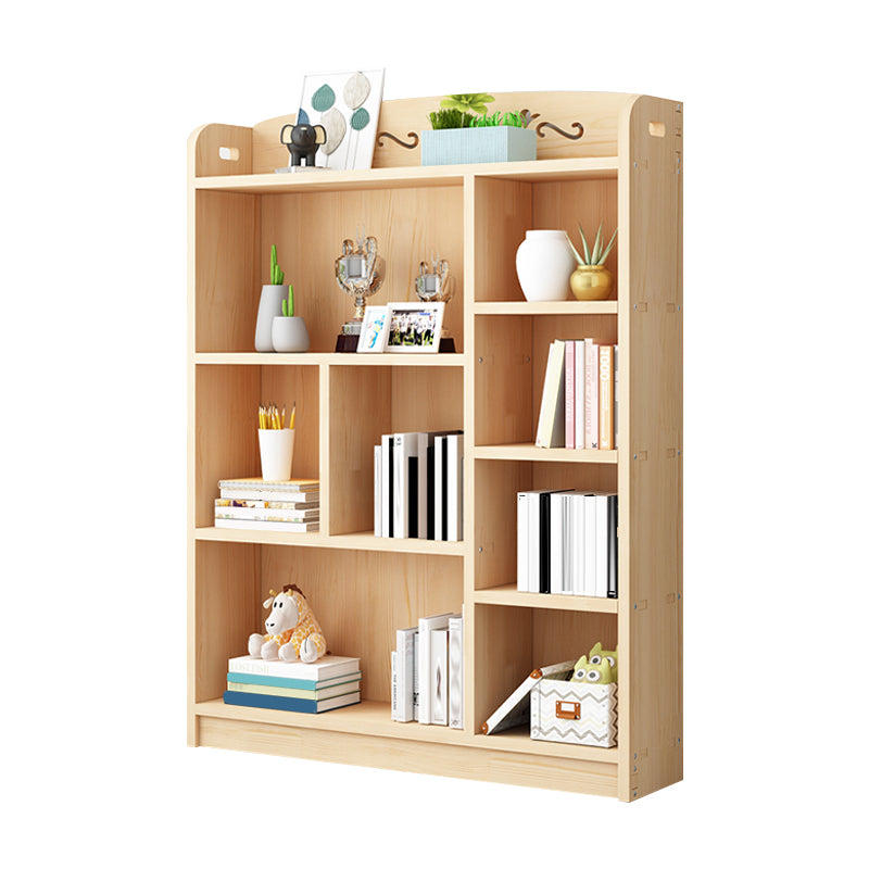 Scandinavian Natural Standard Bookshelf Pine Wood Vertical Bookcase