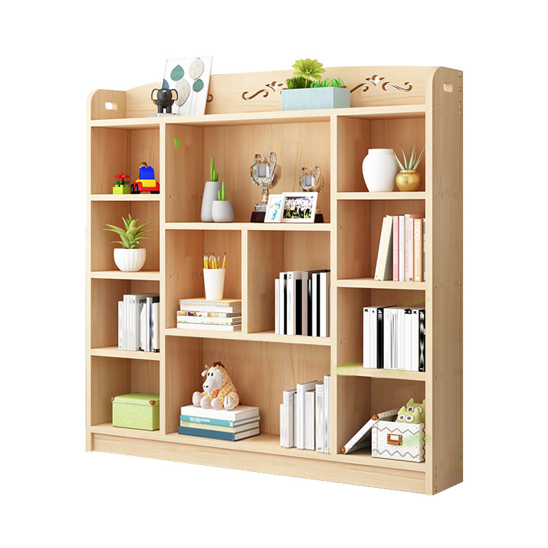 Scandinavian Natural Standard Bookshelf Pine Wood Vertical Bookcase