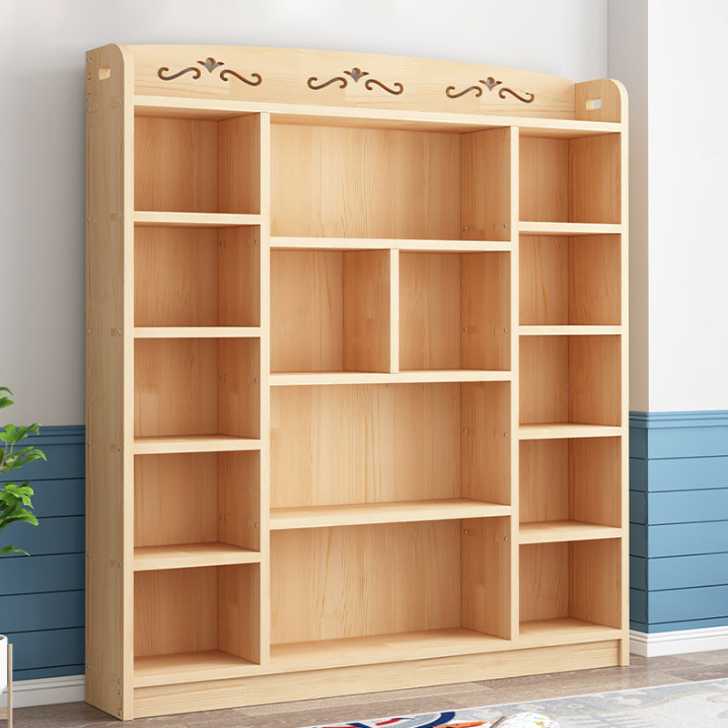Scandinavian Natural Standard Bookshelf Pine Wood Vertical Bookcase
