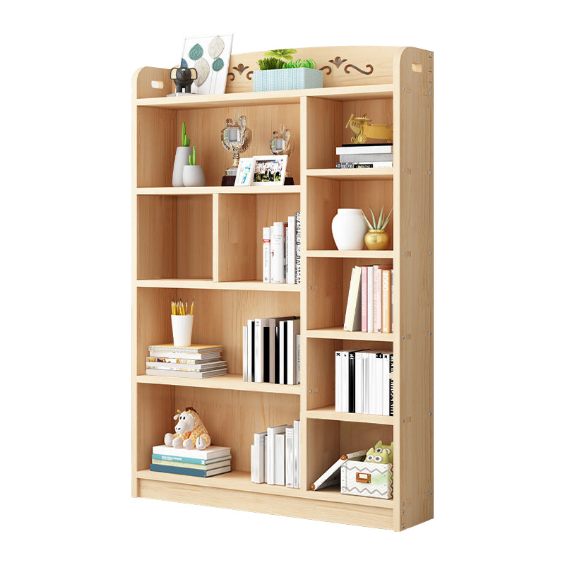 Scandinavian Natural Standard Bookshelf Pine Wood Vertical Bookcase