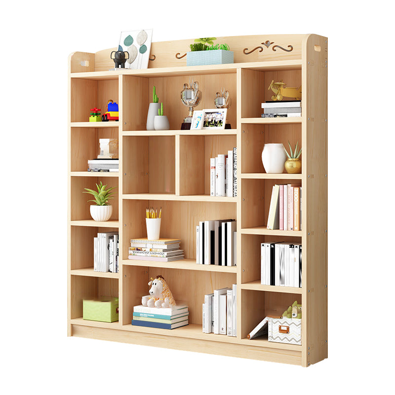 Scandinavian Natural Standard Bookshelf Pine Wood Vertical Bookcase