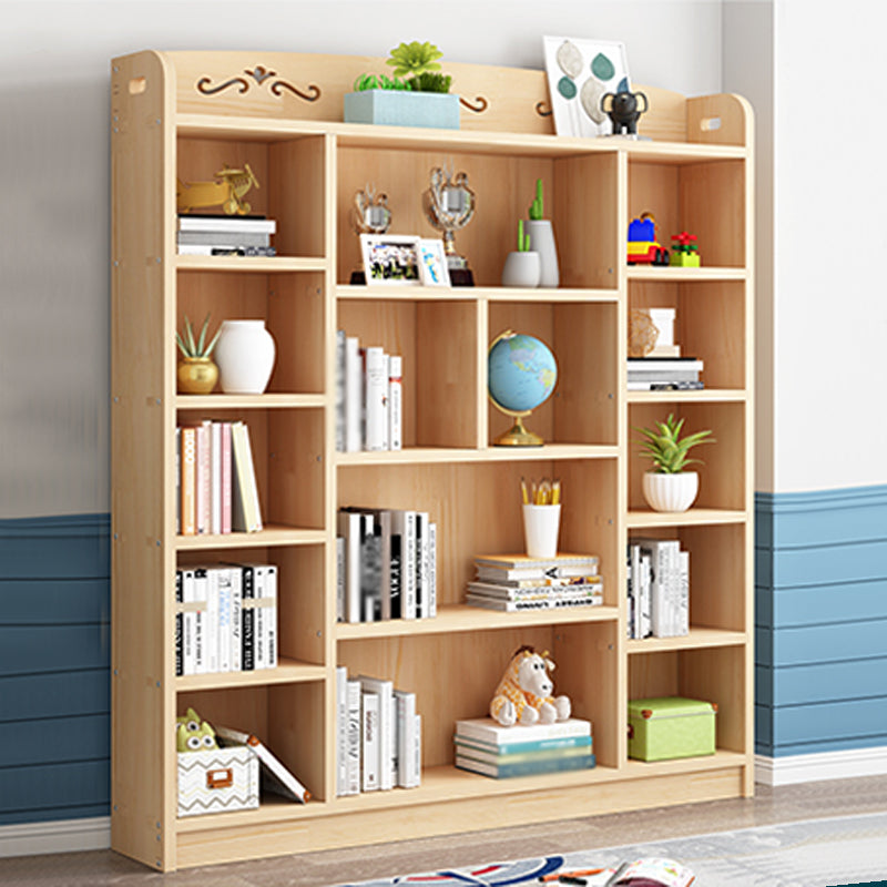 Scandinavian Natural Standard Bookshelf Pine Wood Vertical Bookcase