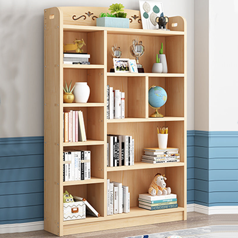 Scandinavian Natural Standard Bookshelf Pine Wood Vertical Bookcase