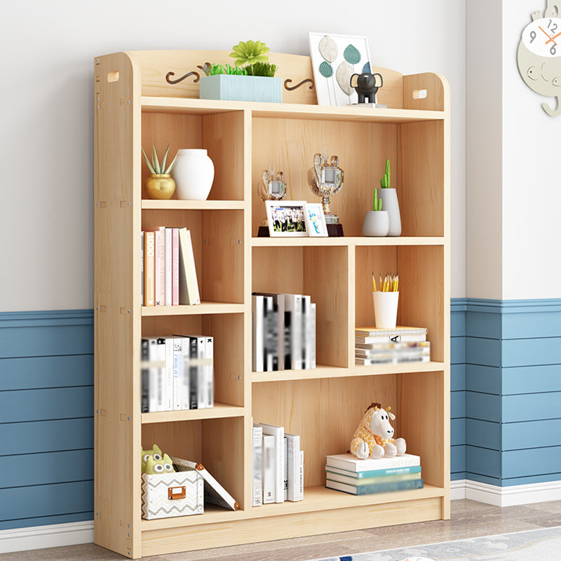 Scandinavian Natural Standard Bookshelf Pine Wood Vertical Bookcase