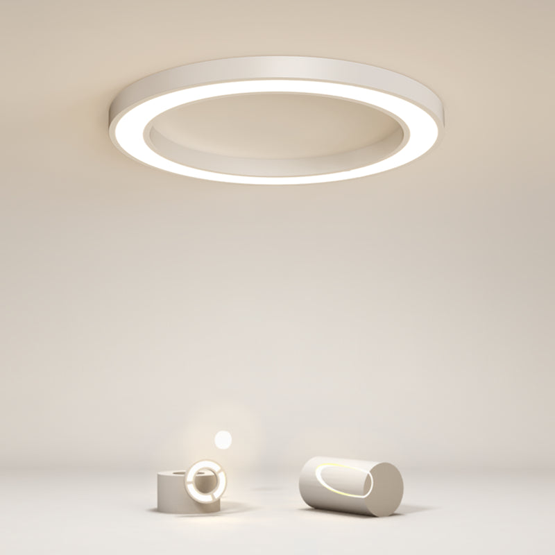 Metal Round Shape Flush Ceiling Light Modern Style Single Light Flush Mount Lighting