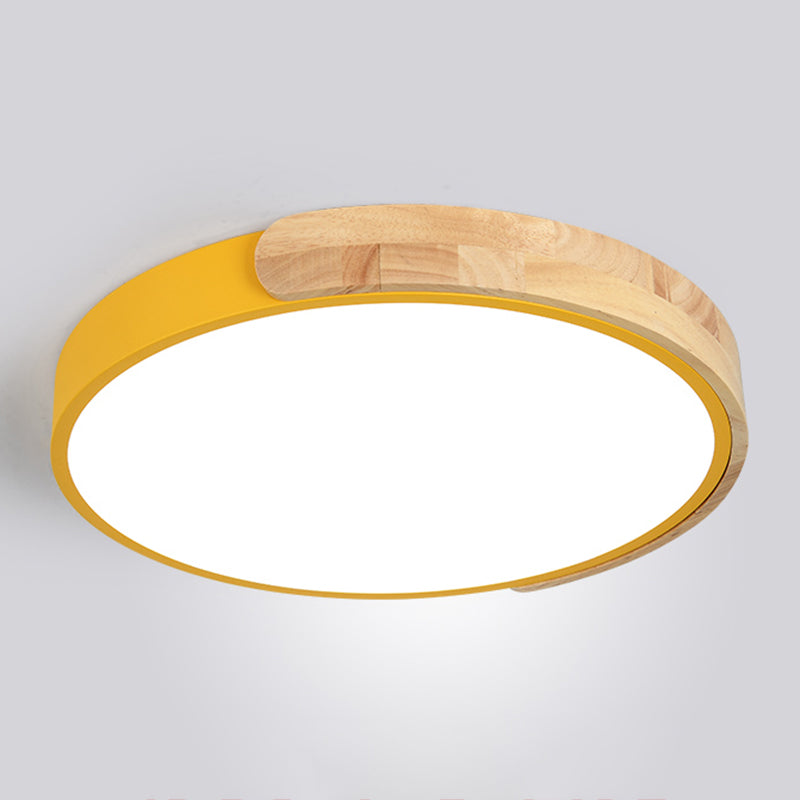 Metal Round Flush Ceiling Light Nordic Macaron Style 1 Light Flush Mount Lighting