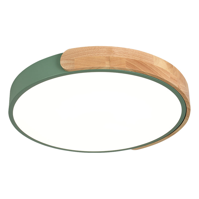 Metal Round Flush Ceiling Light Nordic Macaron Style 1 Light Flush Mount Lighting