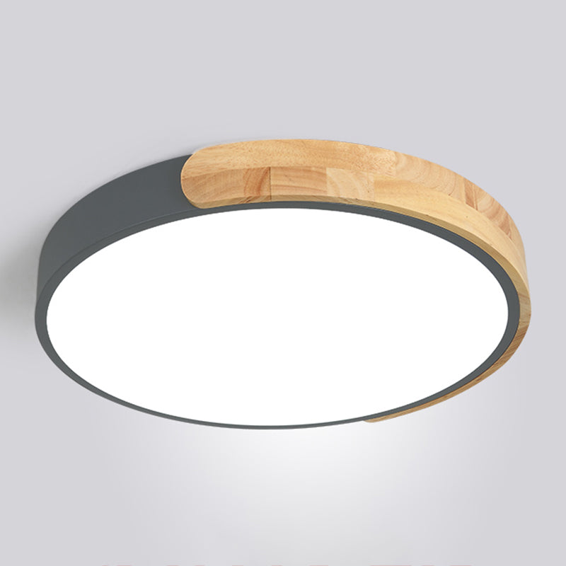 Metal Round Flush Ceiling Light Nordic Macaron Style 1 Light Flush Mount Lighting