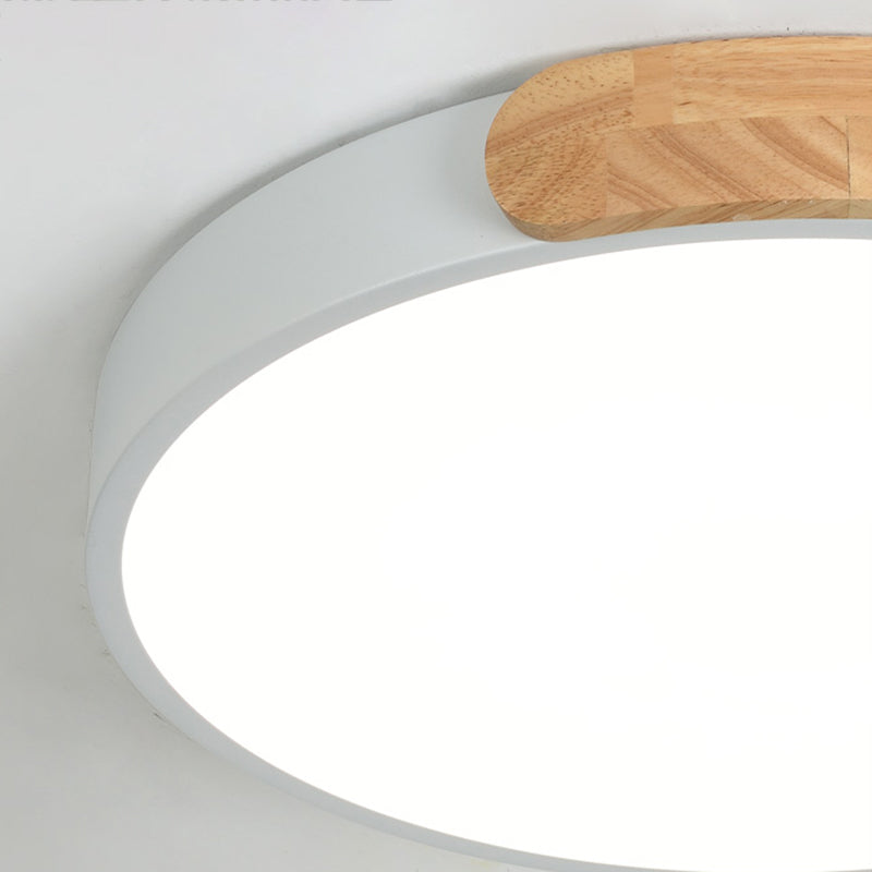 Metal Round Flush Ceiling Light Nordic Macaron Style 1 Light Flush Mount Lighting