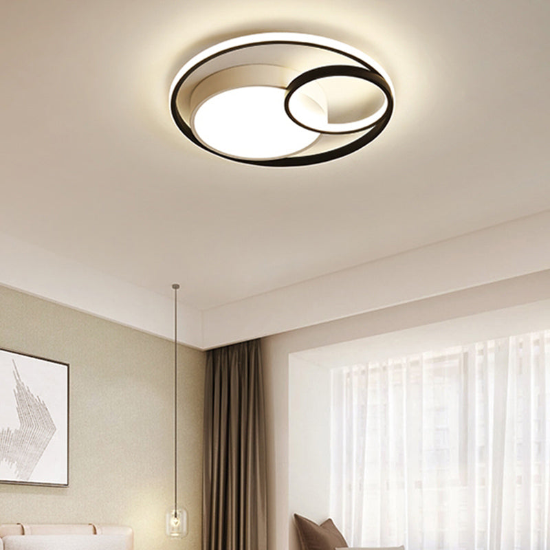 Metal Round Shape Flush Ceiling Light Modern Style 3 Lights Flush Mount Lighting