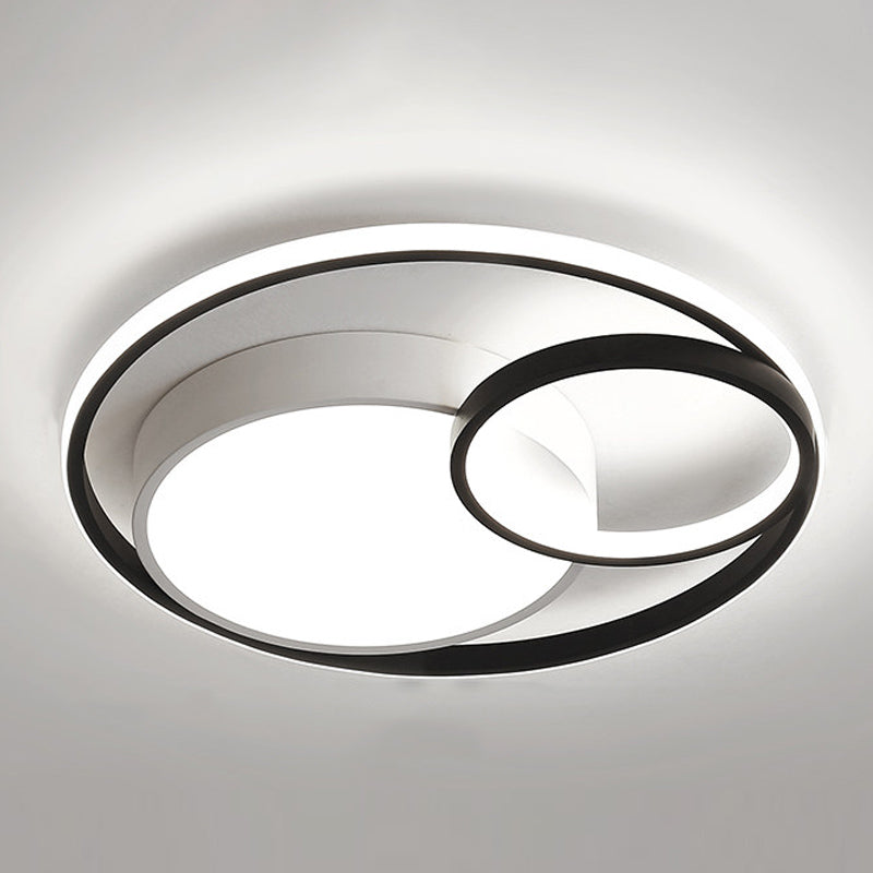 Metal Round Shape Flush Ceiling Light Modern Style 3 Lights Flush Mount Lighting