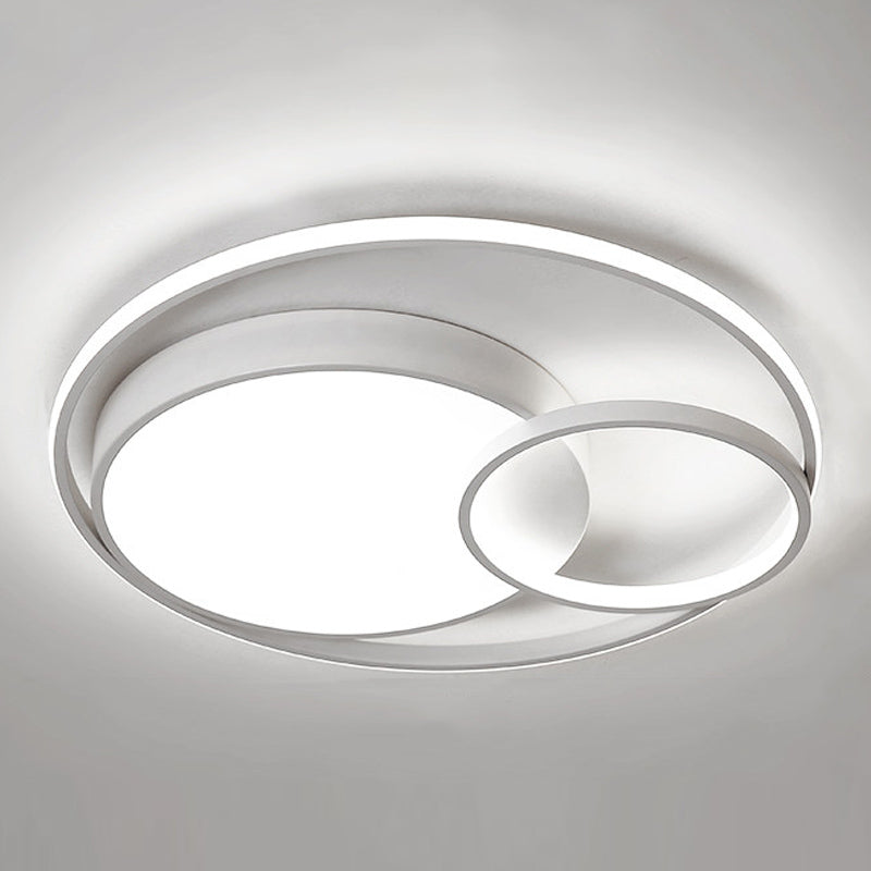Metal Round Shape Flush Ceiling Light Modern Style 3 Lights Flush Mount Lighting