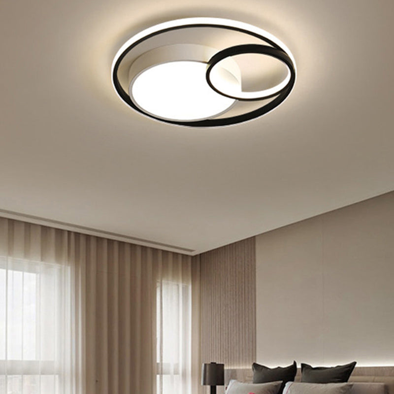 Metal Round Shape Flush Ceiling Light Modern Style 3 Lights Flush Mount Lighting