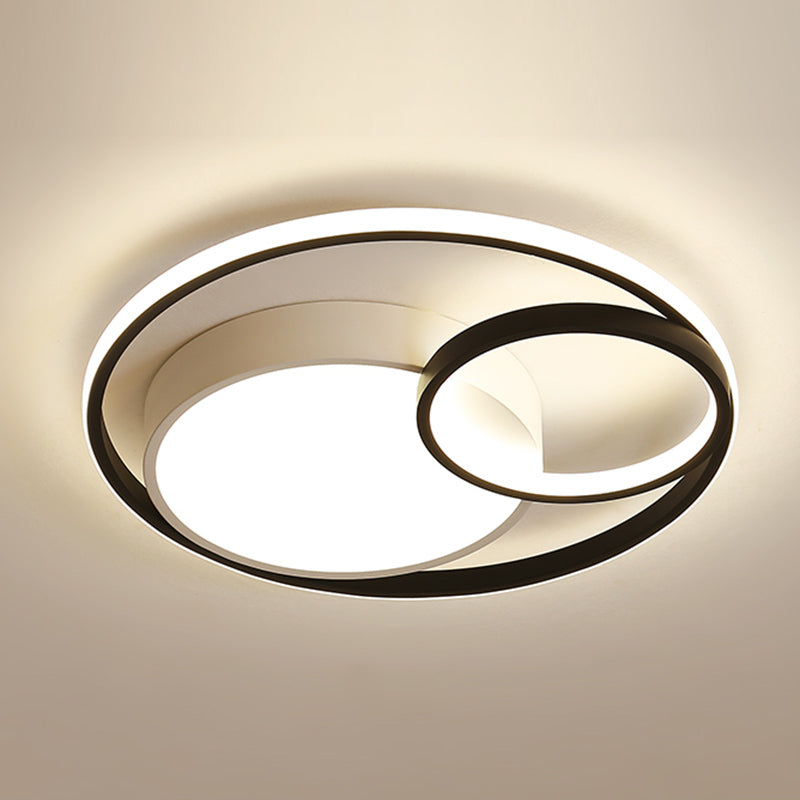 Metal Round Shape Flush Ceiling Light Modern Style 3 Lights Flush Mount Lighting