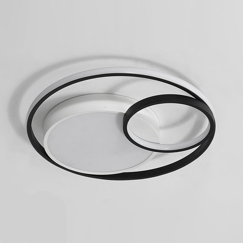 Metal Round Shape Flush Ceiling Light Modern Style 3 Lights Flush Mount Lighting