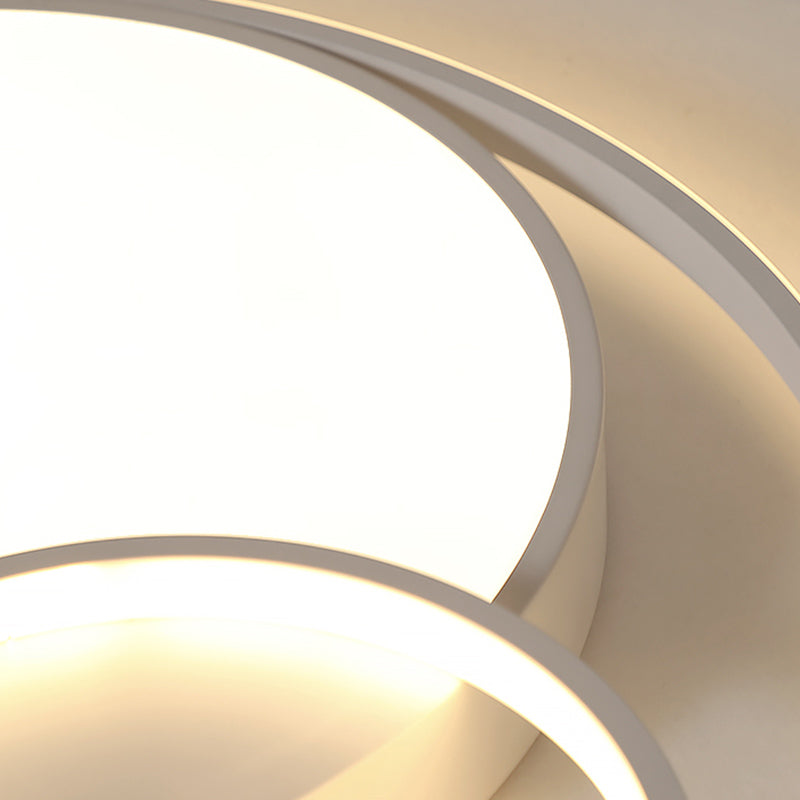 Metal Round Shape Flush Ceiling Light Modern Style 3 Lights Flush Mount Lighting
