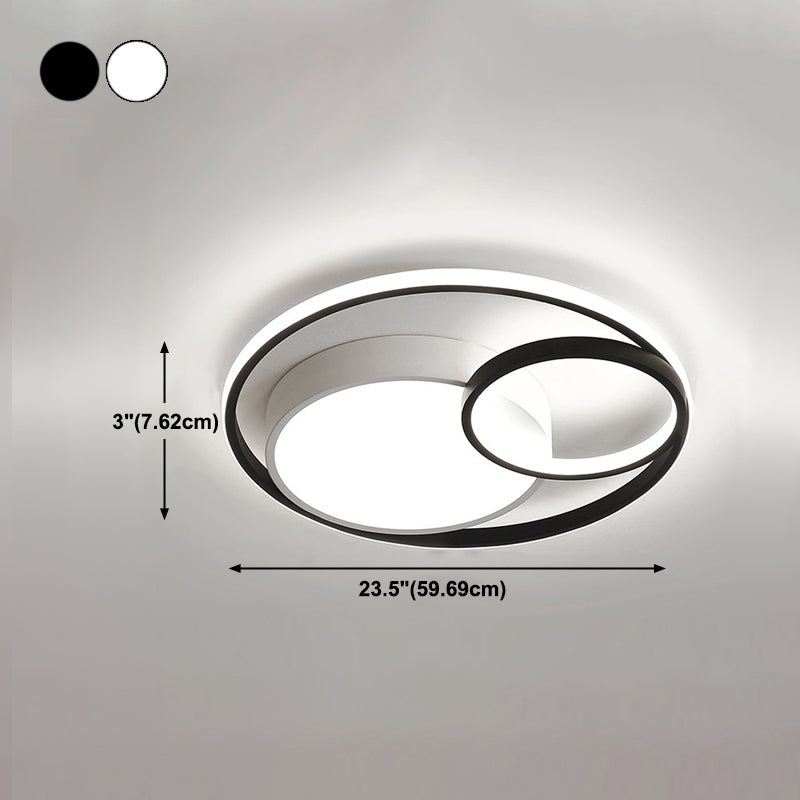 Metal Round Shape Flush Ceiling Light Modern Style 3 Lights Flush Mount Lighting