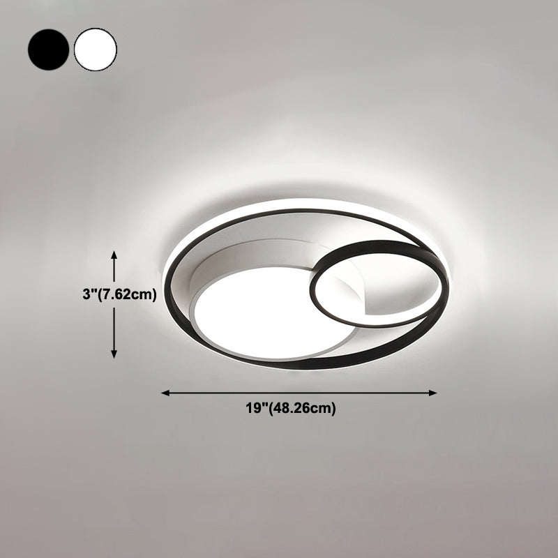 Metal Round Shape Flush Ceiling Light Modern Style 3 Lights Flush Mount Lighting
