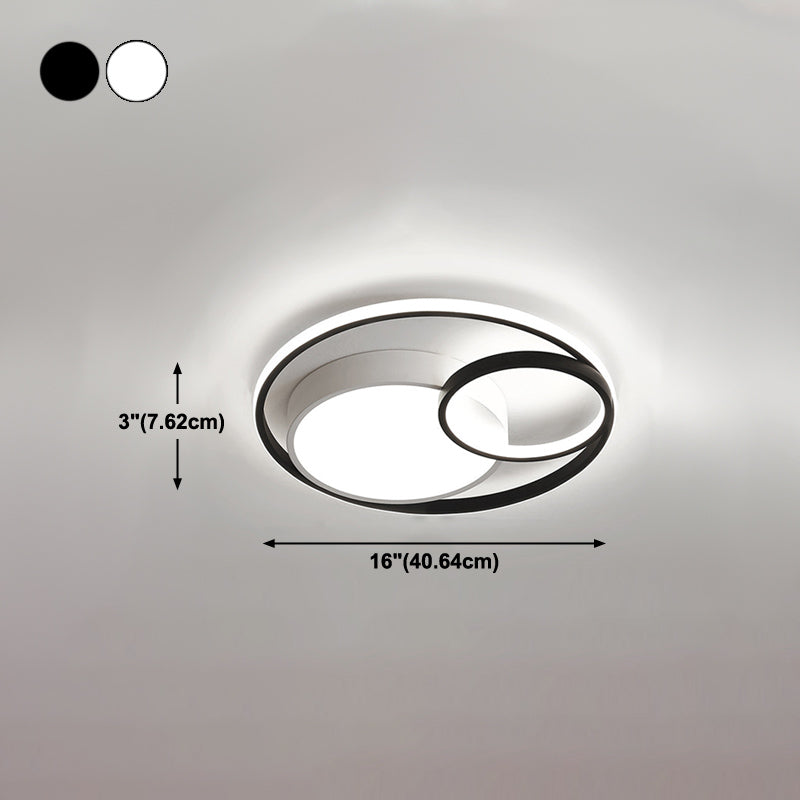 Metal Round Shape Flush Ceiling Light Modern Style 3 Lights Flush Mount Lighting