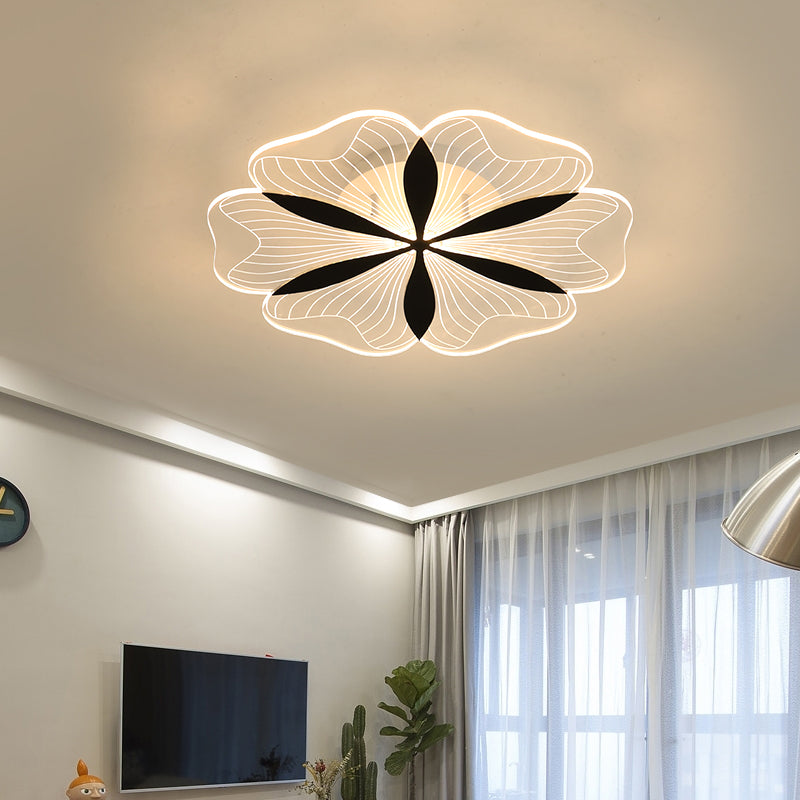 Metal Flower Shape Flush Ceiling Light Modern Style 1 Light Flush Mount Lighting