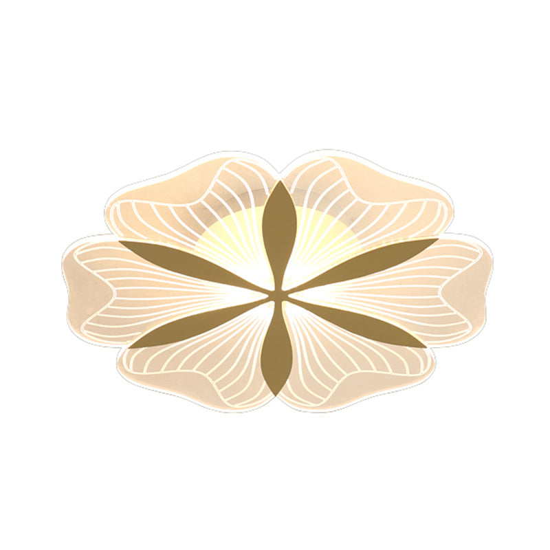 Metal Flower Shape Flush Ceiling Light Modern Style 1 Light Flush Mount Lighting
