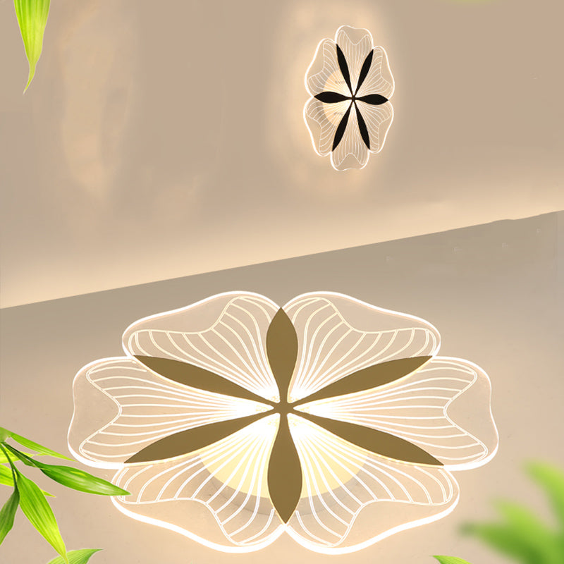 Metal Flower Shape Flush Ceiling Light Modern Style 1 Light Flush Mount Lighting