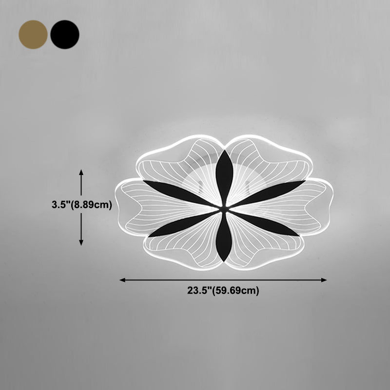 Metal Flower Shape Flush Ceiling Light Modern Style 1 Light Flush Mount Lighting
