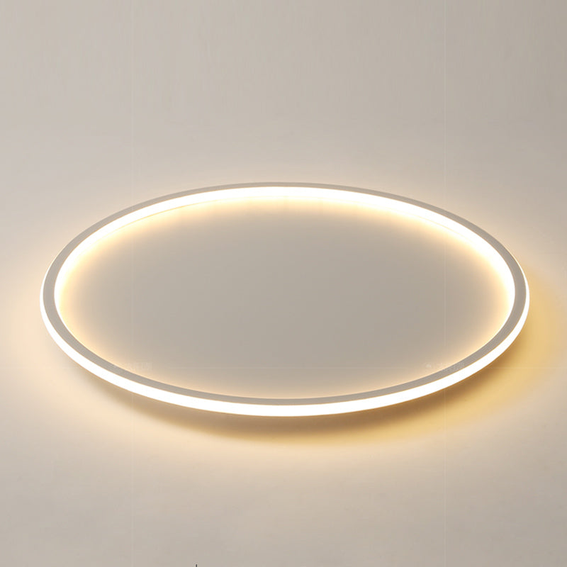 Lámpara de techo empotrada de forma redonda de metal, iluminación empotrada de 1 luz de estilo moderno en blanco