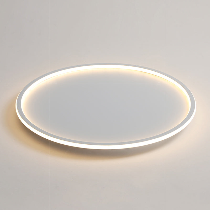 Lámpara de techo empotrada de forma redonda de metal, iluminación empotrada de 1 luz de estilo moderno en blanco