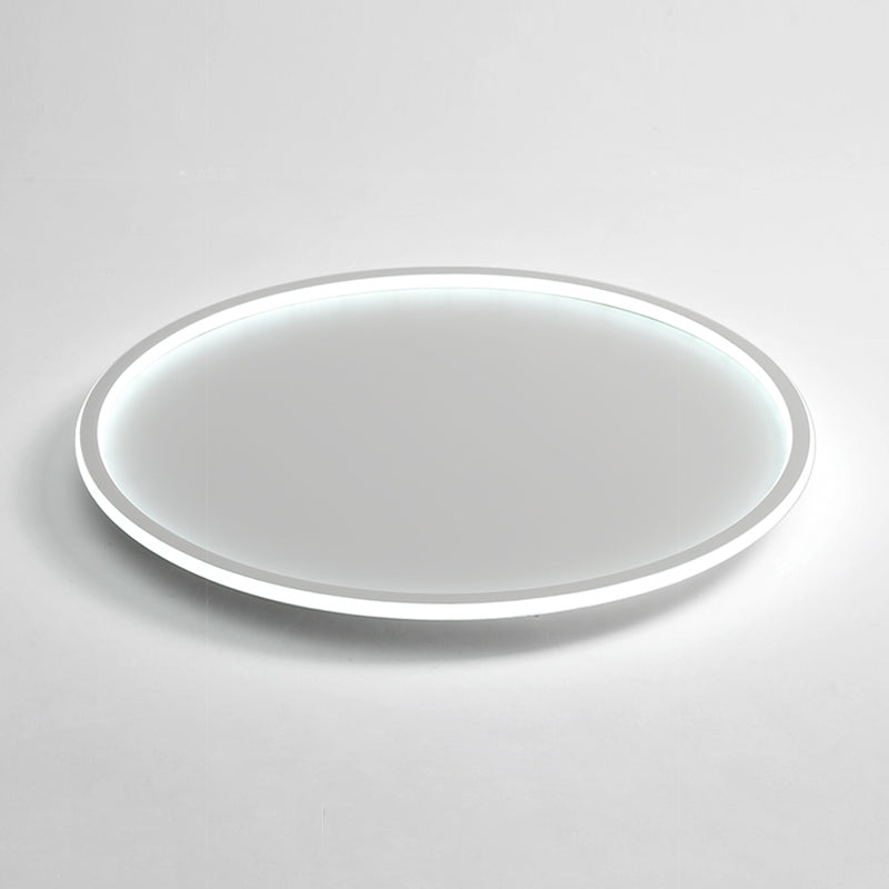 Lámpara de techo empotrada de forma redonda de metal, iluminación empotrada de 1 luz de estilo moderno en blanco