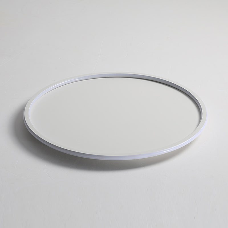Lámpara de techo empotrada de forma redonda de metal, iluminación empotrada de 1 luz de estilo moderno en blanco